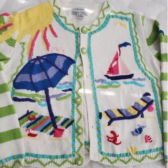 Casual Living Beachy Sweater Sz XL Long Sleeve Knit Sweater - Picture 2 of 9